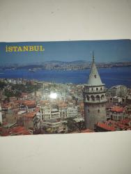 Galata Kulesi ve İstanbul manzarası Kartpostal 16x11 ebatında