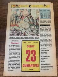 23 ŞUBAT 1980 - TAKVİM YAPRAĞI - DOĞUM GÜNÜ HEDİYESİ - HÜRRİYET TAKVİMİ - VASİYETNAME ADLI ROMAN - Yazar Halit Fahri Ozansoy'un ölümü (1971) - Şair Hüseyin Rıfat Işıl'ın ölümü (1954)