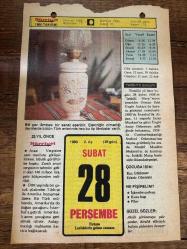 28 ŞUBAT 1980 - TAKVİM YAPRAĞI - DOĞUM GÜNÜ HEDİYESİ - HÜRRİYET TAKVİMİ - VASİYETNAME ADLI ROMAN - Ofun kurtuluşu - Cumhuriyetçi Güven Partisi'nin kuruluşu (1973) - Ordu Prof. Kazım İsmail Gürkan'ın ölümü (1972)