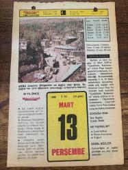 13 MART 1980 - TAKVİM YAPRAĞI - DOĞUM GÜNÜ HEDİYESİ - HÜRRİYET TAKVİMİ - VASİYETNAME ADLI ROMAN - Erzurum'un ilçesi Pasinler'in kurtuluşu - Selânik'in fethi (1430) - Yazar Ömer Rıza Doğrul'un ölümü (1952)