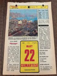 22 MART 1980 - TAKVİM YAPRAĞI - DOĞUM GÜNÜ HEDİYESİ - HÜRRİYET TAKVİMİ - VASİYETNAME ADLI ROMAN - Adana'nın Feke ilçesinin kurtuluşu - Tekirdağ ilçesi Hayrabolu'da 