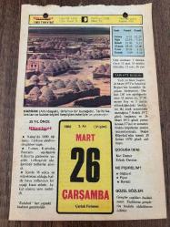 26 MART 1980 - TAKVİM YAPRAĞI - DOĞUM GÜNÜ HEDİYESİ - HÜRRİYET TAKVİMİ - VASİYETNAME ADLI ROMAN - Edirne'de 