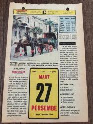27 MART 1980 - TAKVİM YAPRAĞI - DOĞUM GÜNÜ HEDİYESİ - HÜRRİYET TAKVİMİ - VASİYETNAME ADLI ROMAN - Besteci Kemal Niyazi Seyhun'un ölümü (1967) - Afyon Zafer Anıtı'nın açılışı (1936)