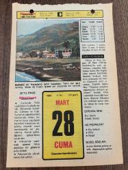 28 MART 1980 - TAKVİM YAPRAĞI - DOĞUM GÜNÜ HEDİYESİ - HÜRRİYET TAKVİMİ - VASİYETNAME ADLI ROMAN - Gaziantep'te 