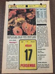 17 NİSAN 1980 - TAKVİM YAPRAĞI - DOĞUM GÜNÜ HEDİYESİ - HÜRRİYET TAKVİMİ - VASİYETNAME ADLI ROMAN - Profesör Ali Fuat Başgil'in ölümü (1967) - Çanakkale Anıtı'nın temel atılışı (1954) - Fatih Sultan Mehmet'in İstanbul adalarını fethi