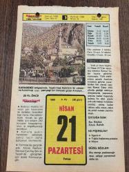 21 NİSAN 1980 - TAKVİM YAPRAĞI - DOĞUM GÜNÜ HEDİYESİ - HÜRRİYET TAKVİMİ - VASİYETNAME ADLI ROMAN - Mardin'de 