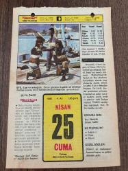 25 NİSAN 1980 - TAKVİM YAPRAĞI - DOĞUM GÜNÜ HEDİYESİ - HÜRRİYET TAKVİMİ - VASİYETNAME ADLI ROMAN - Atatürk'ün yaveri Salih Bozok'un ölümü