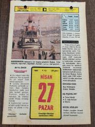 27 NİSAN 1980 - TAKVİM YAPRAĞI - DOĞUM GÜNÜ HEDİYESİ - HÜRRİYET TAKVİMİ - VASİYETNAME ADLI ROMAN - 2. Abdülhamit'in tahttan indirilerek yerine 5. Mehmet Reşat'ın tahta çıkarılışı (1909) - Kanuni Sultan-Süleyman'ın doğumu