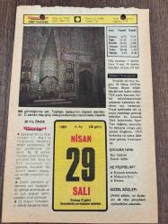 29 NİSAN 1980 - TAKVİM YAPRAĞI - DOĞUM GÜNÜ HEDİYESİ - HÜRRİYET TAKVİMİ - VASİYETNAME ADLI ROMAN - Yalova Çınarcık'ta 