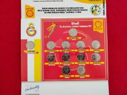 Galatasaray Shell Üç Büyükler Futbol Yıldızları '97 Hatıra Para Seti - Özel Madalyon Koleksiyonu 1997 - Kutulu Tam Seri