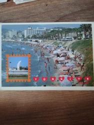 Türkiyede bir plaj görünüşü Aydın kartpostal Yayınevi Kartpostal 18x12 ebatında