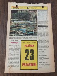 23 HAZİRAN 1980 - TAKVİM YAPRAĞI - DOĞUM GÜNÜ HEDİYESİ - HÜRRİYET TAKVİMİ - DESTAN GİBİ ADLI ROMAN - Bodrum'da 
