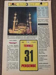 31 TEMMUZ 1980 - TAKVİM YAPRAĞI - DOĞUM GÜNÜ HEDİYESİ - HÜRRİYET TAKVİMİ - DESTAN GİBİ ADLI ROMAN - Cerbe Adası'nın fethi (1560)