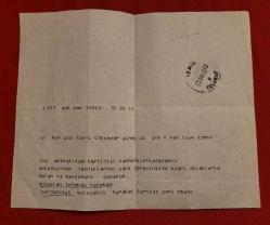 ALPARSLAN TÜRKEŞ'E AİT KUTLAMA TELGRAFI. KOLEKSİYONLUK. NADİR.