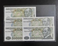 7.EMİSYON HARF TAKIMI 10 LİRA ÇİL KONDİSYONDA