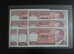 7.EMİSYON HARF TAKIMI 100 LİRA ÇİL KONDİSYONDA