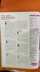 MARİE CLAİRE DERGİSİ -  HAZİRAN 2000  -   GÜHER PEKİNEL — SÜHER PEKİNEL — KENAN İMİRZALIOĞLU — HANDE ATAİZİ — ÖMER FARUK SORAK — TEOMAN — BURAK — KORAY — SELİM — SERKAN — MEHMET — OKAN BAYÜLGEN — ALP ÜÇOK — SÜLEYMAN DEMİREL - MARIE CLAIRE — GÜHER-SÜHER PEKİNEL İLE DEĞİŞİM RÜZGÂRLARI — KENAN İMİRZALIOĞLU: ADAMI GÜNAHA SOKAR — HİÇ “HAYATIMIN AŞKINI BULDUM” DEDİNİZ Mİ? — SEKS: BENİM Kİ KÜÇÜK — KARGO GRUBU: BİZ ARTIK BÜYÜDÜK — VİZONTELE YÖNETMENİNDEN ÖZELEŞTİRİ — MODA: YEPYENİ BİR HANDE ATAİZİ — KARGO İLE SWISSOTEL’DE ÇEKİM — KARGO’NUN AŞK, KADER VE MÜZİK ÜZERİNE SOHBETİ — MÜZİKTE POP & ROCK ARASINDA BİR GRUP: KARGO’NUN DÖRT ALBÜMLÜK YOLCULUĞU — RIZA PRODÜKTÖRLÜĞÜNDE YENİ DÖNEM — ŞİZOFRENİ ÜZERİNE TEDAVİ VE ÖNYARGILAR — ALP ÜÇOK’TAN TOPLUMSAL BİR YAKLAŞIM — MANİSA HASTANESİNDEN ÇİVİCİ KATİL ÖRNEĞİ — MADDE MADDE ŞİZOFRENİ ANALİZİ   - 234 SAYFA