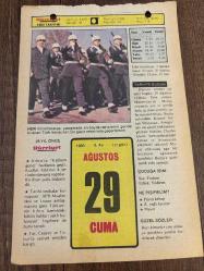 29 AĞUSTOS 1980 - TAKVİM YAPRAĞI - DOĞUM GÜNÜ HEDİYESİ - HÜRRİYET TAKVİMİ - DESTAN GİBİ ADLI ROMAN - Aktör Komik Abdi Efendi'nin ölümü (1914) - Türkiye'de telgraf haberleşmesinin başlaması (1885) - Mohaç Zaferi (1526) - Belgrat'ın fethi (1521)
