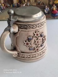 Almanya Beyer üretimi orijinal Damgalı Kabartma işçilikli Tankart porselen 14 cm