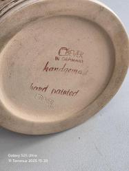 Almanya Beyer üretimi orijinal Damgalı Kabartma işçilikli Tankart porselen 14 cm