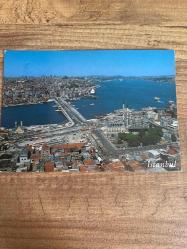 Yeni cami ve Galata köprüsü  İstanbul keskin color  Kartpostalı 17 x12 ebatında