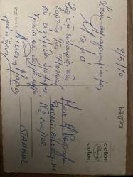 Kırmızı gül Sevgi Temalı Rumca Yazılı Yunanistan Kartpostal 15 x10 ebatında