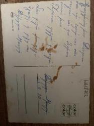 Kırmızı gül Sevgi Temalı Rumca Yazılı Yunanistan Kartpostal 15 x10 ebatında