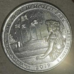AMERİKA 2019 D   25 CENT ÇEYREK DOLAR HATIRA  AMERİCAN MEMORIAL PARK