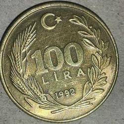 TÜRKİYE 1992   100  TÜRK LİRASI