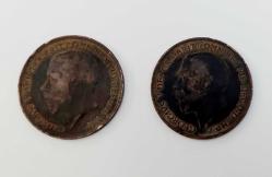 İngiltere, 1 Penny 1917 ve 1921 Tarihli 2 Adet. (T- ÇT)