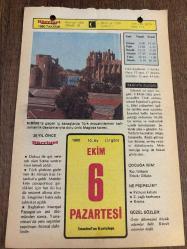 6 EKİM 1980 - TAKVİM YAPRAĞI - DOĞUM GÜNÜ HEDİYESİ - HÜRRİYET TAKVİMİ - DESTAN GİBİ ADLI ROMAN - İstanbul'un düşman işgalinden kurtuluşu (1922) - Edebiyatçı Sabri Esat Siyavuşgil'in ölümü (1968) - Turhal Şeker Fabrikası'nın temel atma töreni (1933)