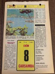 8 EKİM 1980 - TAKVİM YAPRAĞI - DOĞUM GÜNÜ HEDİYESİ - HÜRRİYET TAKVİMİ - DESTAN GİBİ ADLI ROMAN - İstanbul'da Çatalca'nın 