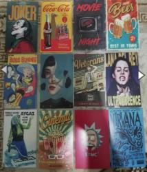 30 + 5 tane hediye gönderilecek. Mini poster kart postal tablo duvar süs ü afiş tanıtım kart ları vintage aksesuar promosyon reklam Hediyelik dekorluk retro tasarım hobi koleksiyon dekor hediye oda ofis süslemesinde coca cola donald duck barbie snoopy bugs Buny taş devri freddy fatıma cigarette aygaz Scooby-doo simpsonlar the beatles quinn harry potter vb.