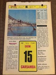 15 EKİM 1980 - TAKVİM YAPRAĞI - DOĞUM GÜNÜ HEDİYESİ - HÜRRİYET TAKVİMİ - DESTAN GİBİ ADLI ROMAN - Yeni Anayasa'ya göre ilk Meclis ve Senato Seçimlerinin yapılması (1961) - Şair Asaf Halet Çelebi'nin ölümü (1958) - Atatürk'ün tarihi 