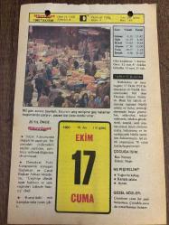 17 EKİM 1980 - TAKVİM YAPRAĞI - DOĞUM GÜNÜ HEDİYESİ - HÜRRİYET TAKVİMİ - DESTAN GİBİ ADLI ROMAN - İlk Türk tugayının Kore'ye çıkışı (1950)