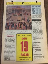 19 EKİM 1980 - TAKVİM YAPRAĞI - DOĞUM GÜNÜ HEDİYESİ - HÜRRİYET TAKVİMİ - DESTAN GİBİ ADLI ROMAN - Eski Başbakanlardan Şemsettin Günaltayın ölümü - Ankara Tıp Fakültesi'nin açılışı (1925) - 2. Murat'ın Kosova Zaferi (1448)