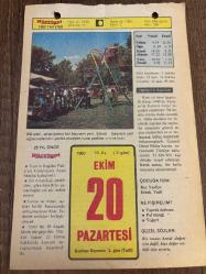 20 EKİM 1980 - TAKVİM YAPRAĞI - DOĞUM GÜNÜ HEDİYESİ - HÜRRİYET TAKVİMİ - DESTAN GİBİ ADLI ROMAN - Ord. Prof. Dr. Bedri Karafakioğlu'nun öldürülmesi - Kastamonu Şeker Fabrikası'nın açılışı (1962) - Fransızların Anadolu'dan çekilişi (1921) - Navarin'de Türk donanmasının baskına uğraması
