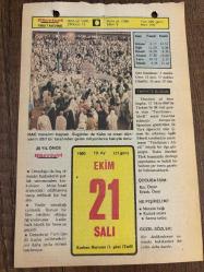 21 EKİM 1980 - TAKVİM YAPRAĞI - DOĞUM GÜNÜ HEDİYESİ - HÜRRİYET TAKVİMİ - DESTAN GİBİ ADLI ROMAN - Gazeteci Hakkı Tarık Us'un ölümü (1956) - İlk özel gazete olan 