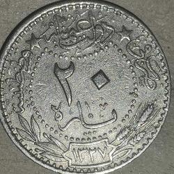 OSMANLI SULTAN REŞAT DÖNEMİ  1327/3  20 PARA