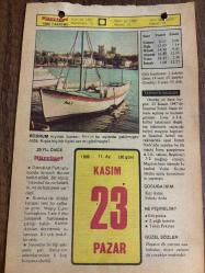 23 KASIM 1980 - TAKVİM YAPRAĞI - DOĞUM GÜNÜ HEDİYESİ - HÜRRİYET TAKVİMİ - ESKİ BİR ŞARKI ADLI ROMAN - İstanbul'da İnönü (Dolmabahçe) Stadı'nın açılışı - Danıştay'ın kuruluşu (1925) - Midilli Adası'nın fethi (1462)