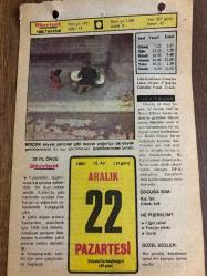 22 ARALIK 1980 - TAKVİM YAPRAĞI - DOĞUM GÜNÜ HEDİYESİ - HÜRRİYET TAKVİMİ - ESKİ BİR ŞARKI ADLI ROMAN - 3. Murat'ın tahta çıkışı - Yedi yıl süren sıkıyönetimin İstanbul'dan kalkışı