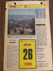 26 ARALIK 1980 - TAKVİM YAPRAĞI - DOĞUM GÜNÜ HEDİYESİ - HÜRRİYET TAKVİMİ - ESKİ BİR ŞARKI ADLI ROMAN - Uluslararası takvim ve saatin kabulü (1925)