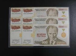 7.EMİSYON HARF TAKIMI 5.000.000 LİRA ÇİL KONDİSYONDA