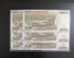 7.EMİSYON HARF TAKIMI 5.000.000 LİRA ÇİL KONDİSYONDA