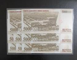 7.EMİSYON HARF TAKIMI 5.000.000 LİRA ÇİL KONDİSYONDA