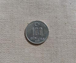 2001 100 Bin Lira Madeni Para