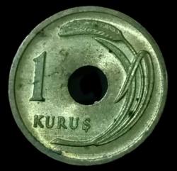 1951 Delikli 1 Kuruş Çil