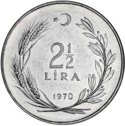 1970 2.5 Lira FAO  Saban Kılıçtan Üstündür  Tura'ya Göre Ters  ( 130 )