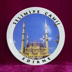 VINTAGE SELİMİYE CAMİİ EDİRNE RESİMLİ HATIRA SERAMİK DUVAR TABAĞI