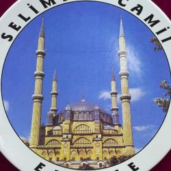VINTAGE SELİMİYE CAMİİ EDİRNE RESİMLİ HATIRA SERAMİK DUVAR TABAĞI